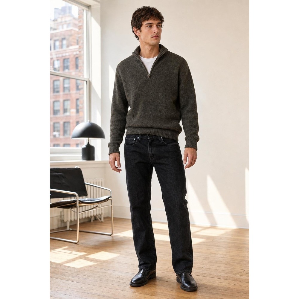 Levi's 514 Jeans Men's 34x32 Black Stretch‎ Straight Leg Denim Casual